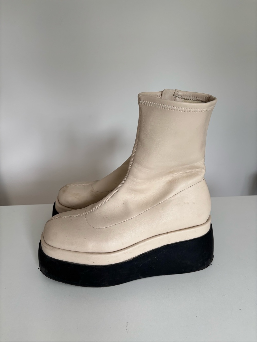 Call It Spring Cream Platform Sock Boots Size 8.5